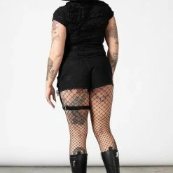 Killstar Fury Road Denim Garter Shorts