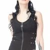 Queen Of Darkness Figure-hugging Gothic Top With Decorative Straps