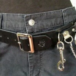 Ape Leather Plus Size Five Ring Bondage Leather Belt With Chain