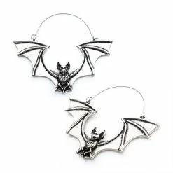 BodyVibe Flying Vampire Bat Plug Hoops Jewelry