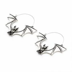 BodyVibe Flying Vampire Bat Plug Hoops Jewelry