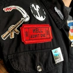 Project Pinup Hell Admit One 666 Gothic Iron On Embroidered Patch Gift Ideas