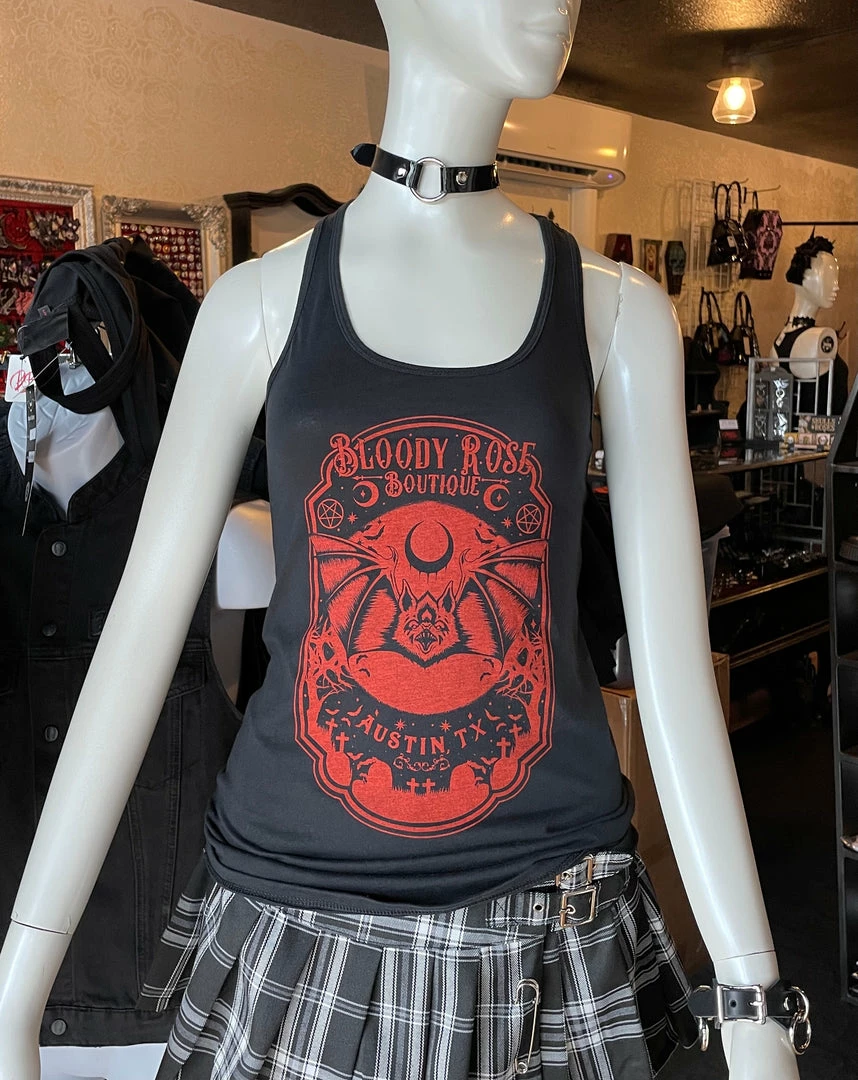 Bloody Rose Boutique Bloody Rose Bat - Red - Women's Tank Top Women's Stuff 4 Bloody Rose Boutique Bloody Rose Bat - Red - Women's Tank Top Women's Stuff