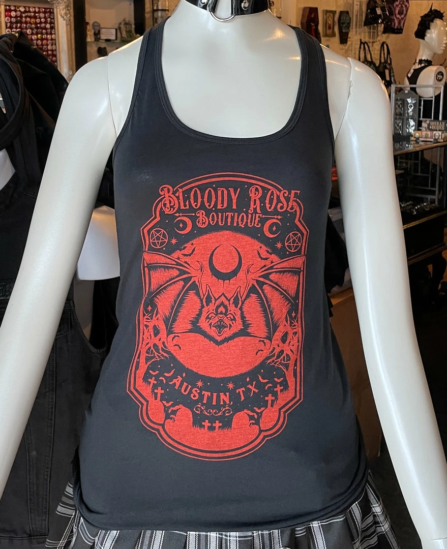 Bloody Rose Boutique Bloody Rose Bat - Red - Women's Tank Top Women's Stuff 3 Bloody Rose Boutique Bloody Rose Bat - Red - Women's Tank Top Women's Stuff