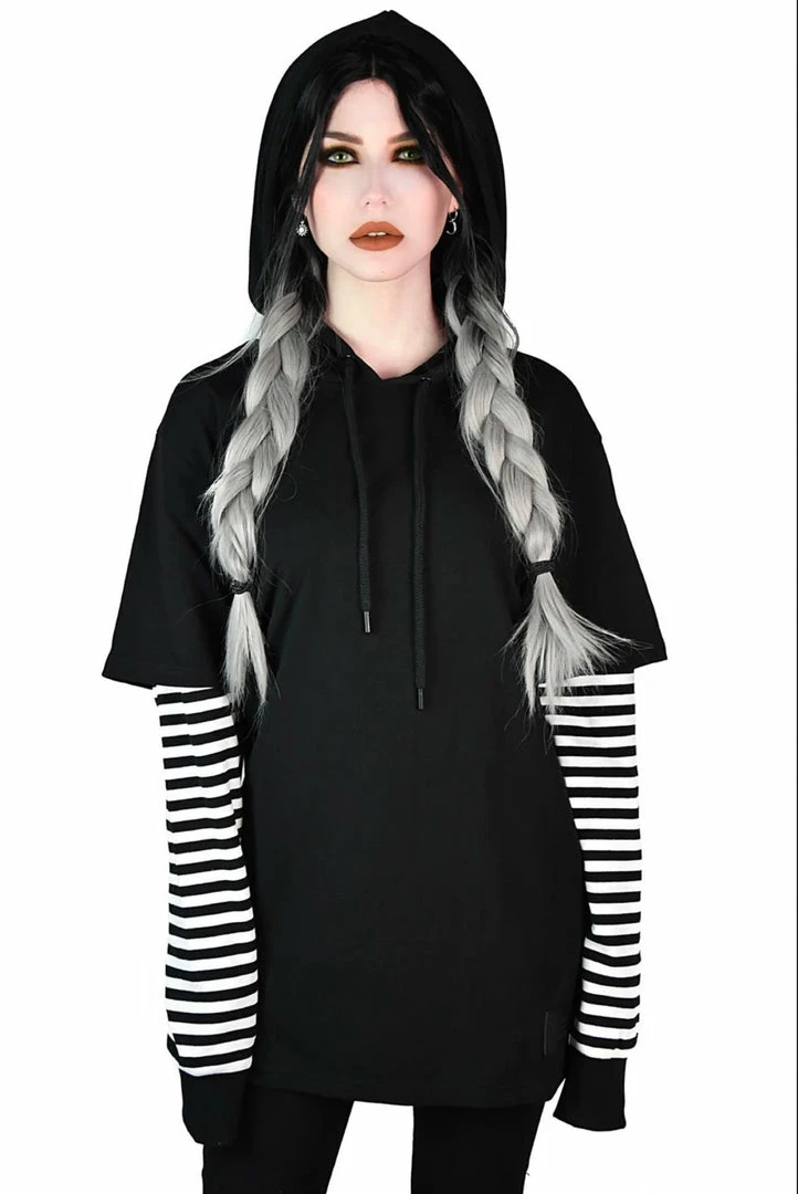 Killstar Jax Hooded Top - Black & White Men's Stuff 3 Killstar Jax Hooded Top - Black & White Men's Stuff