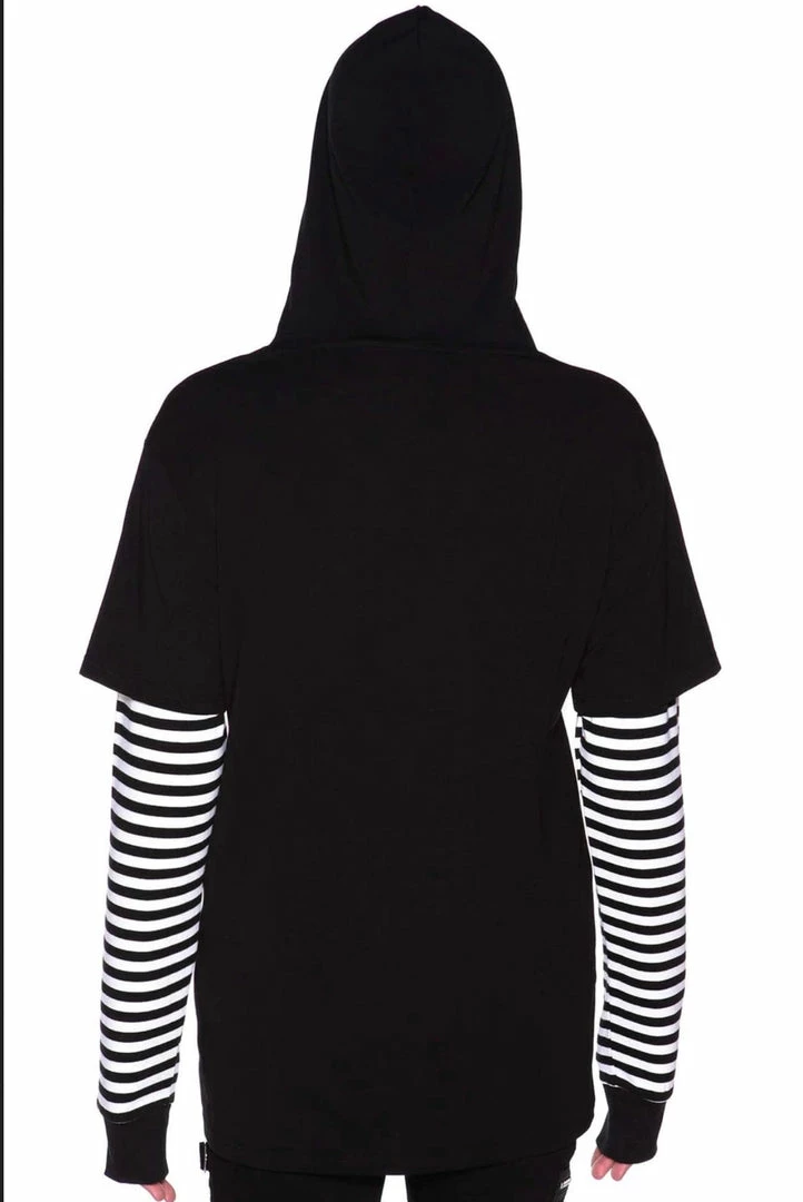 Killstar Jax Hooded Top - Black & White Men's Stuff 4 Killstar Jax Hooded Top - Black & White Men's Stuff
