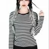 Killstar Jett Long Sleeve Top - Black & White Women's Stuff
