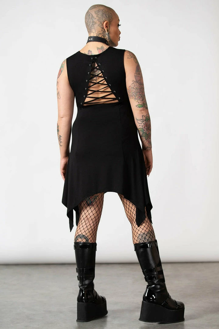 Killstar Women's Stuff Lawless Lace-Up Dress 8 Killstar Women's Stuff Lawless Lace-Up Dress