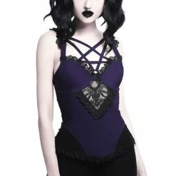 Killstar Women's Stuff Lydia Harness Top [PLUM]
