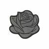 Project Pinup Large Gray And Black Rockabilly Rose Iron-On Embroidered Patch
