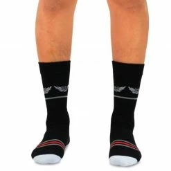 TeeHee Gift Ideas Men's Cotton Crew Skulls And Stripes With Red Accent 5-Pack