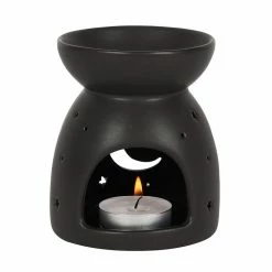 Gothic Gifts Black Mystical Moon Cut Out Oil Burner Gift Ideas