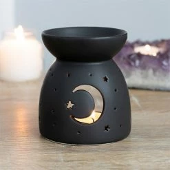 Gothic Gifts Black Mystical Moon Cut Out Oil Burner Gift Ideas
