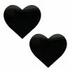 Neva Nude Accessories Dom Squad Black Wet Vinyl Heart Nipple Cover Pasties