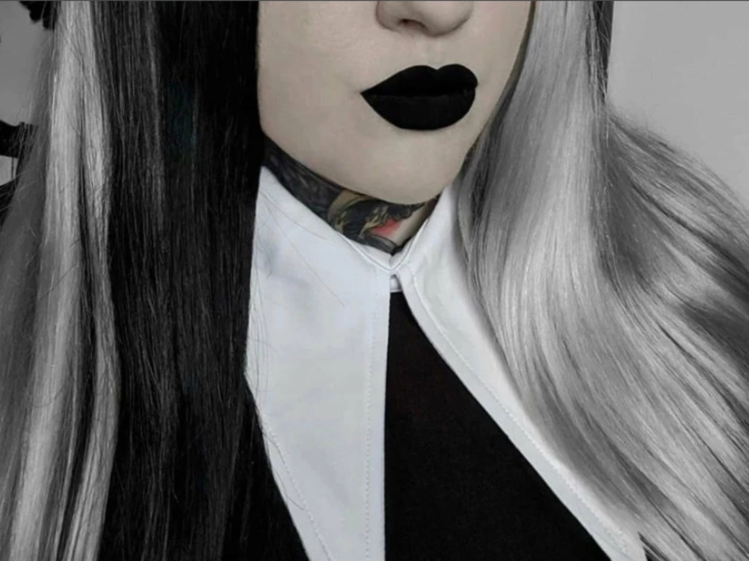 Glam Goth Beauty NIghtmare - Black Matte Lipstick Hair And Makeup 6 Glam Goth Beauty NIghtmare - Black Matte Lipstick Hair And Makeup