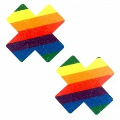 Neva Nude Pride Rainbow Glitter X Nipztix Pasties Nipple Covers Accessories