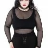 Killstar Overkill Fishnet Top - Black Women's Stuff