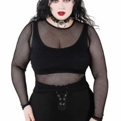 Killstar Overkill Fishnet Top - Black Women's Stuff