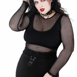 Killstar Overkill Fishnet Top - Black Women's Stuff