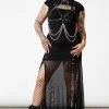 Killstar Paragon Fishnet Maxi Skirt