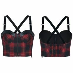 Punk Rave Plaid Panic Top