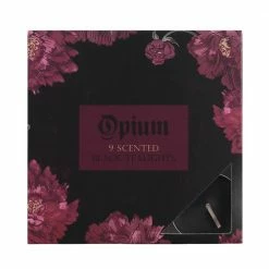 Gothic Gifts Gift Ideas Pack Of 9 Opium Scented Black Tealights