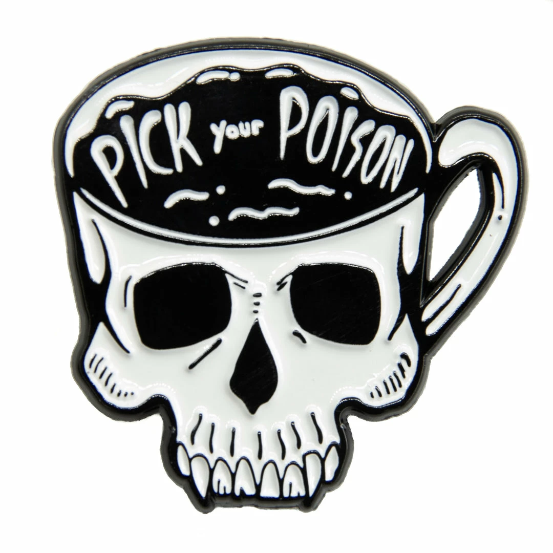 Ectogasm Pick Your Poison Skull Coffee Cup Enamel Pin Pins 3 Ectogasm Pick Your Poison Skull Coffee Cup Enamel Pin Pins