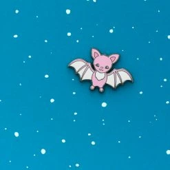 LuxCups Creative Pink Bat Enamel Pin