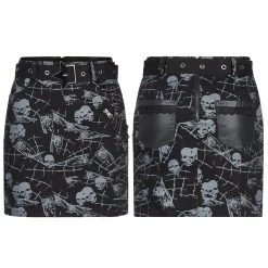 Punk Rave Women's Stuff Gothic Skull Printed Skirt