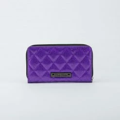 Rock Rebel Studded Bats Purple Glitter Wallet