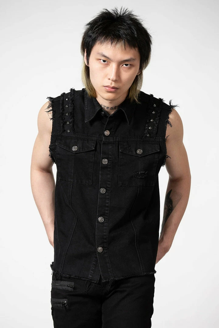 Killstar Ruse Denim Vest Men's Stuff 3 Killstar Ruse Denim Vest Men's Stuff