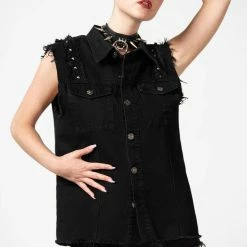 Killstar Ruse Denim Vest Men's Stuff 19 Killstar Ruse Denim Vest Men's Stuff