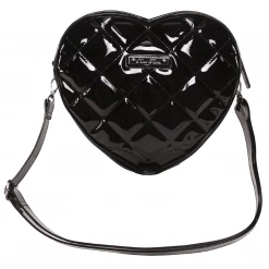 Rock Rebel Bags & Backpacks Bat Studded Quilted Heart Shoulder Bag - Black