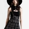 Killstar Shadows Suspender Mini Skirt [ASH TARTAN]