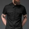 Queen Of Darkness Men's Stuff Shirt With Hidden Button Placket