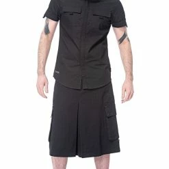 Queen Of Darkness Men's Stuff Shirt With Hidden Button Placket