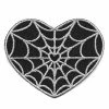Kreepsville666 Spiderweb Heart Silver Patch Patches