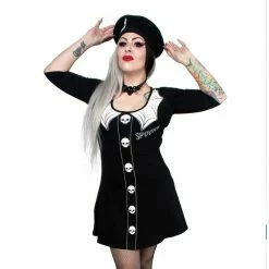 Kreepsville666 Spooky Girl Flare 3/4 Sleeve Dress