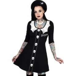 Kreepsville666 Spooky Girl Flare 3/4 Sleeve Dress