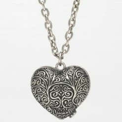 Rock Rebel Jewelry Filigree Heart Stash Pendant Necklace