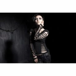 Punk Rave Gothic Burnt Flower Top