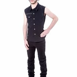 Queen Of Darkness Men's Stuff Black Pants With Slits