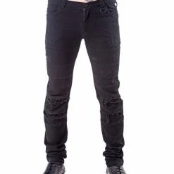 Queen Of Darkness Men's Stuff Black Pants With Slits