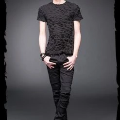 Queen Of Darkness Men's Stuff Black Pants With Slits