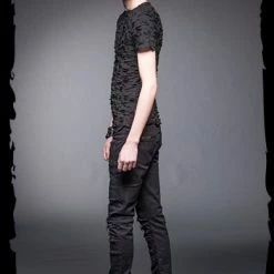 Queen Of Darkness Men's Stuff Black Pants With Slits