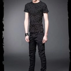 Queen Of Darkness Men's Stuff Black Pants With Slits