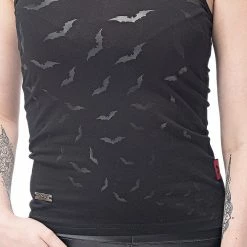Queen Of Darkness Top Printed With Bats In The Front
