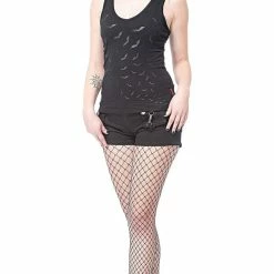 Queen Of Darkness Top Printed With Bats In The Front