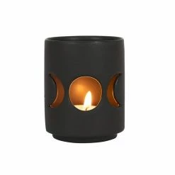 Gothic Gifts Gift Ideas Small Black Triple Moon Cut Out Tealight Holder