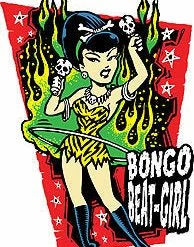 Poster Pop Gift Ideas Vince Ray Bongo Beat Girl Sticker